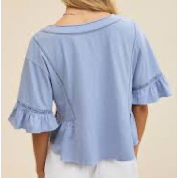 aerie flowy cropped notch neck t-shirt - Picture 2 of 11